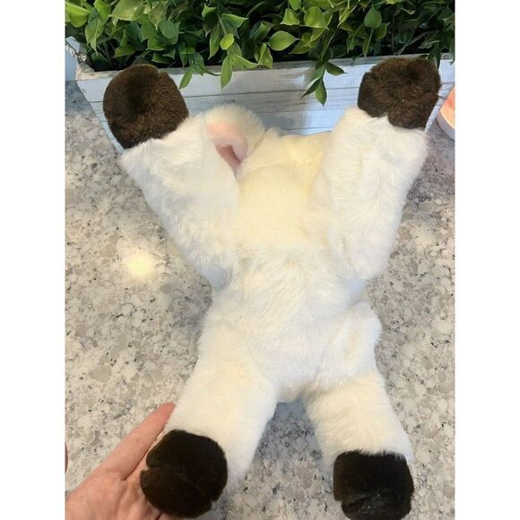 Vtg MARY MEYER Sheep lamb plush toy SUPER soft/fuzzy white pink bow RARE! Tag On - Picture 4 of 8